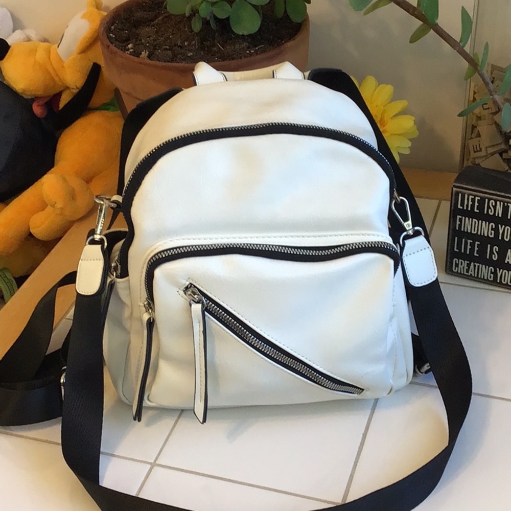 Vegan Leather Roomy Backpack/Shoulder Bag (#7) - Picture 2 of 8